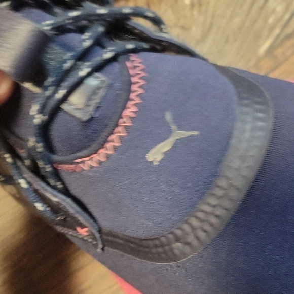 Puma Women's Dark Blue and Pink Sneakers - Picture 12 of 16
